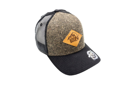 Leather Patch Bent Brim Cap