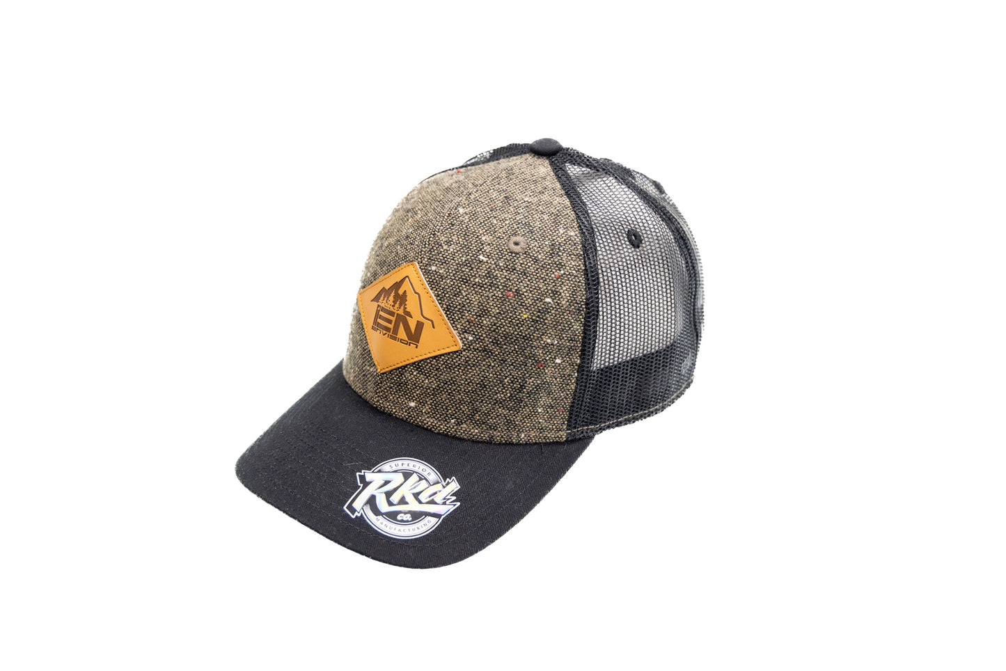 Leather Patch Bent Brim Cap