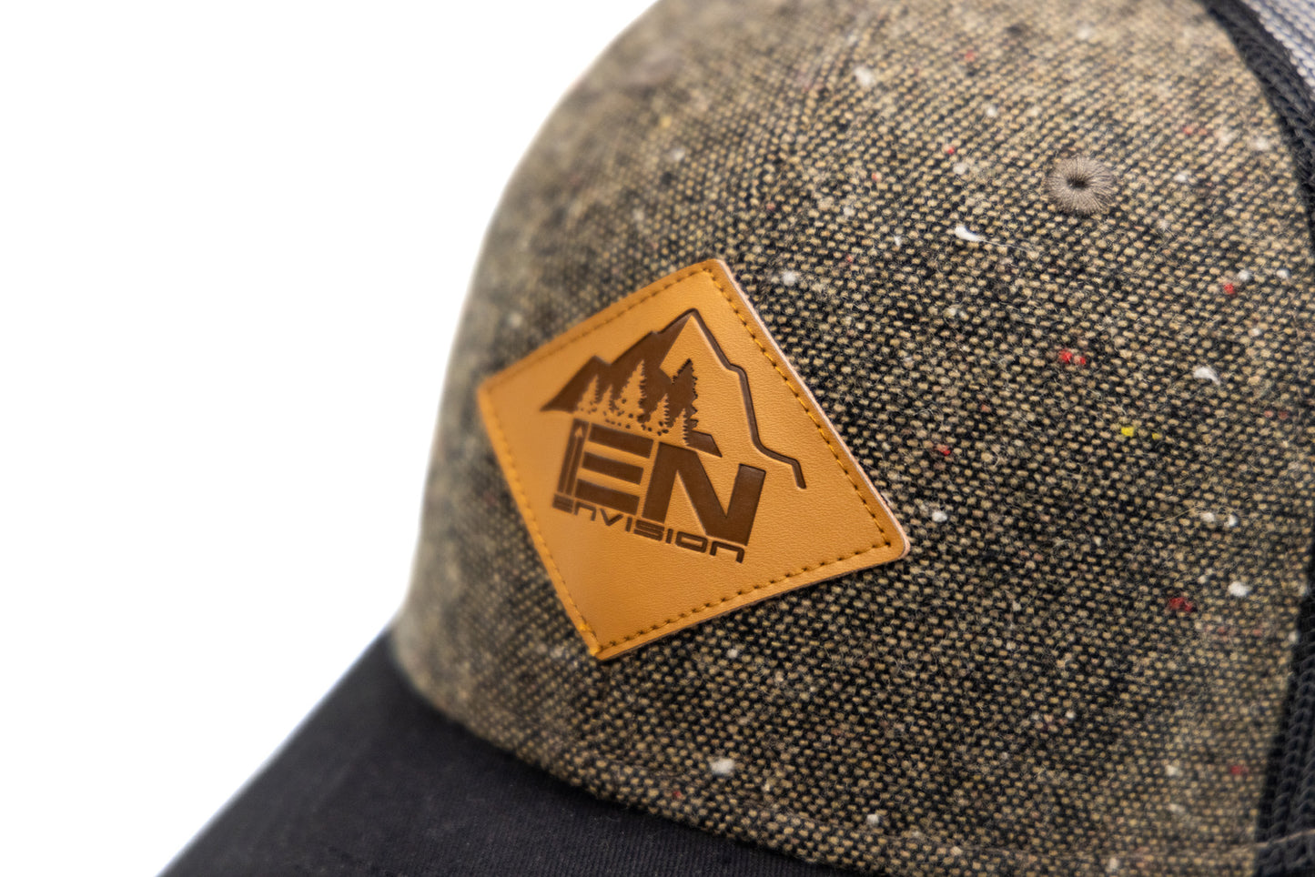 Leather Patch Bent Brim Cap